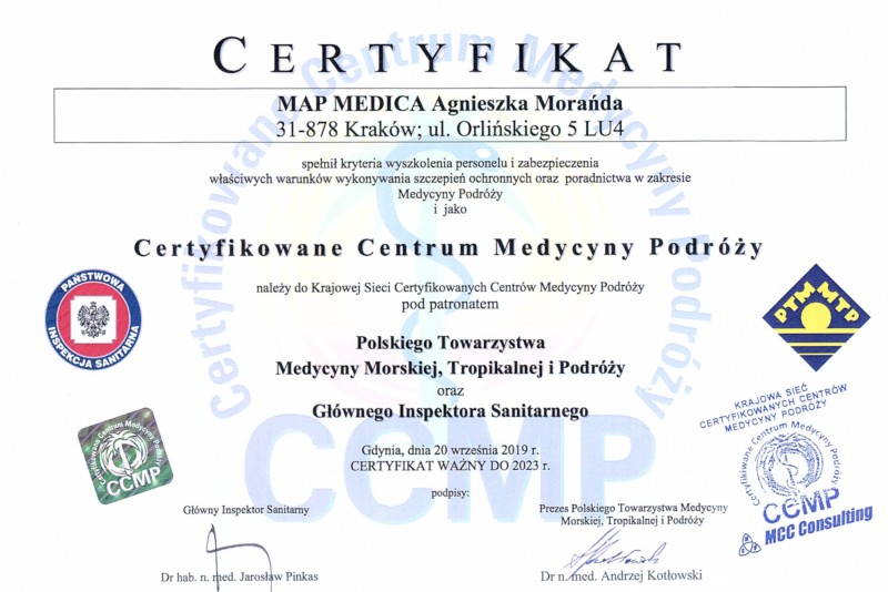 Certyfikowane Centrum Medycyny Podróży
